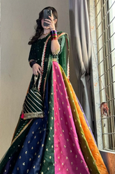 AYZAL - Winter 3 Piece - Kataan Silk Embroidered Frock - SS0498